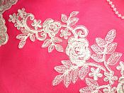 White Bridal Appliques Floral Venise Lace Embroidered Flowers Sewing BL83X 14"