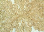 Embroidered Appliques Light Gold Metallic Designer Scroll Motifs 14" (BL93-lgl)
