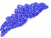 Beaded Applique Purple AB Dance Motif Clothing Sewing Patch 4" JB107
