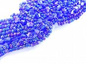 Beaded Applique Purple AB Dance Motif Clothing Sewing Patch 4" JB107