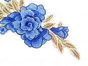 3D Applique Embroidered Blue Floral Craft Patch Clothing Motif 13.5"  CQ2