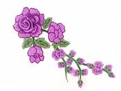 3D Applique Embroidered Purple Rose Floral Craft Patch Clothing Motif 12"  CQ3