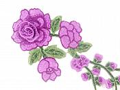 3D Applique Embroidered Purple Rose Floral Craft Patch Clothing Motif 12"  CQ3