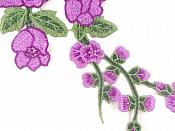 3D Applique Embroidered Purple Rose Floral Craft Patch Clothing Motif 12"  CQ3