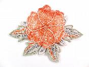 3D Embroidered Applique Orange Single Floral Sewing Supply Clothing Patch  CQ4