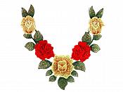 Rose Embroidered Collar Applique Yoke Sewing Clothing Patch  CQ5