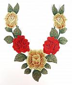 Rose Embroidered Collar Applique Yoke Sewing Clothing Patch  CQ5