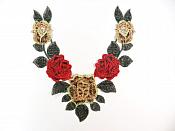 Rose Embroidered Collar Applique Yoke Sewing Clothing Patch  CQ5