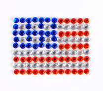 E7308  Peel n Glitz Patriotic American Flag Jewel Applique