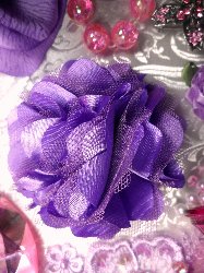 DE4 Purple Satin Rose Applique 3"
