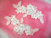 Venice Lace 3D White Applique Floral Venise Lace with Crystal Rhinestones 9" (DH102X) Venice Lace 3D White Applique Floral Venise Lace with Crystal Rhinestones 9" (DH102X)