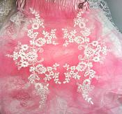 Embroidered Venice Lace Appliques White Floral Venice Lace Mirror Pair 13" (DH107X) Embroidered Venice Lace Appliques White Floral Venice Lace Mirror Pair 13" (DH107X)