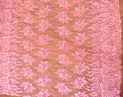 Embroidered 3D Fabric Pink Floral Design (Can be Cut for Appliques) (GB531)