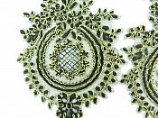 Designer Appliques Lace Embroidered Mirror Pair Black w/ Gold Costume Patch DH130X