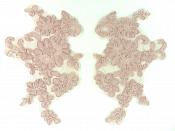 Appliques Lace Embroidered Mirror Pair Mauve Costume Patch DH136X
