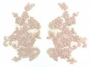 Appliques Lace Embroidered Mirror Pair Mauve Costume Patch DH136X