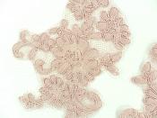 Appliques Lace Embroidered Mirror Pair Mauve Costume Patch DH136X