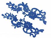 Appliques Lace Embroidered Mirror Pair Navy Dance Costume Motif DH139X