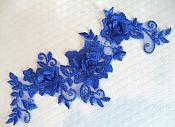 3D Lace Appliques Blue Floral Venice Lace Mirror Pair 10.5" (DH65X)