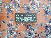 Embroidered 3D Applique Fabric Navy Blue Sequin Rhinestone Floral Design  (DH78)