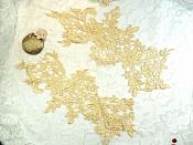 Appliques Embroidered Lace Gold Floral Venice Mirror Pair Motifs 12.5" (DH79X)
