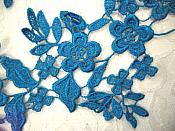 Embroidered Lace Appliques Turquoise Floral Venice Lace Mirror Pair 15" (DH80X)