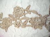 Embroidered Lace Appliques Champagne Floral Venice Lace Mirror Pair 14" (DH82X)