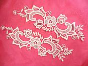 Embroidered Lace Appliques Antique Off White Floral Venice Lace Mirror Pair 10.5" (DH90X) Embroidered Lace Appliques Antique Off White Floral Venice Lace Mirror Pair 10.5" (DH90X)