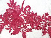 Embroidered Lace Appliques Wine Romantic Rose Floral Venice Lace Mirror Pair 16" (DH83X)