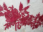 Embroidered Lace Appliques Wine Romantic Rose Floral Venice Lace Mirror Pair 16" (DH83X)