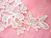 Embroidered Lace Appliques White Floral Venice Lace Mirror Pair 10" (DH87X)