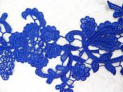 Embroidered Lace Appliques Blue Floral Venice Lace Mirror Pair 13" (DH88X)