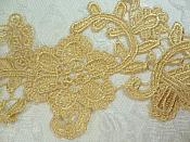 Embroidered Lace Appliques Gold Floral Venice Lace Mirror Pair 13" (DH88X)