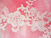 Embroidered Lace Appliques Ivory Floral Venice Lace Mirror Pair 13" (DH88X)