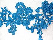 Embroidered Lace Appliques Turquoise Floral Venice Lace Mirror Pair 13" (DH88X)