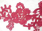 Embroidered Lace Appliques Wine Floral Venice Lace Mirror Pair 13" (DH88X)