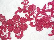 Embroidered Lace Appliques Wine Floral Venice Lace Mirror Pair 13" (DH88X)