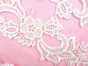 Embroidered Lace Appliques Ivory Floral Venice Lace Mirror Pair 10.5" (DH90X)