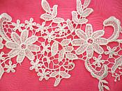 Embroidered Lace Appliques White Floral Venice Lace Mirror Pair 12.5" (DH79X)