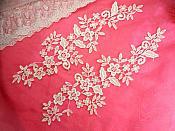 Embroidered Lace Appliques White Floral Venice Lace Mirror Pair 15" (DH80X) Embroidered Lace Appliques White Floral Venice Lace Mirror Pair 15" (DH80X)