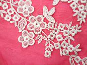 Embroidered Lace Appliques White Floral Venice Lace Mirror Pair 15" (DH80X)