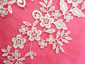 Embroidered Lace Appliques White Floral Venice Lace Mirror Pair 15" (DH80X)