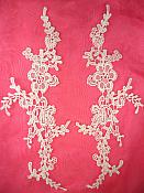 Embroidered Lace Appliques White Floral Venice Lace Mirror Pair 13" (DH88X)