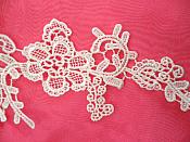 Embroidered Lace Appliques White Floral Venice Lace Mirror Pair 13" (DH88X)