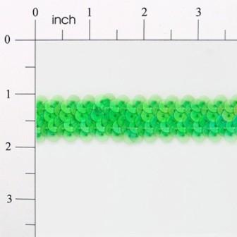 E4412  Crystal Green Sequin Stretch 2 Row Sewing Trim 1"