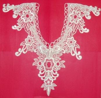 F15 LG White Venice Lace Yoke Applique 20" F15 LG White Venice Lace Yoke Applique 20"