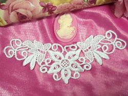 F23  White Yoke Collar Venise Lace Applique 5.5" F23  White Yoke Collar Venise Lace Applique 5.5"