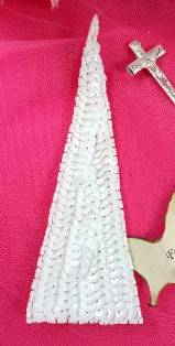 FS473 Chalk White Triangle Beaded Sequin Applique 5"