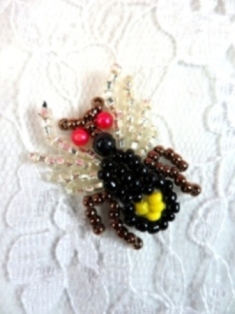 FS645 Spider Beaded Applique 2"