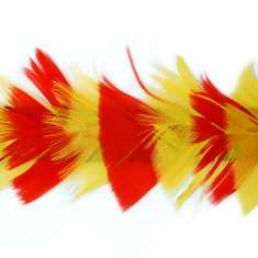 P4005 Red & Yellow Feather Trim Pre-Cut 36"